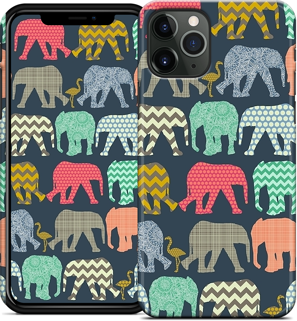 baby elephants and flamingos iPhone Case
