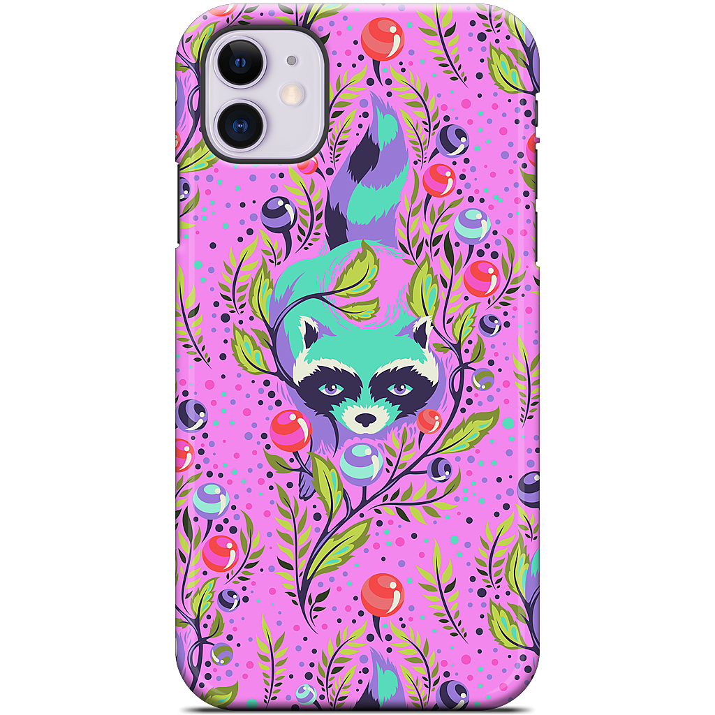 Raccoon Fuchsia iPhone Case