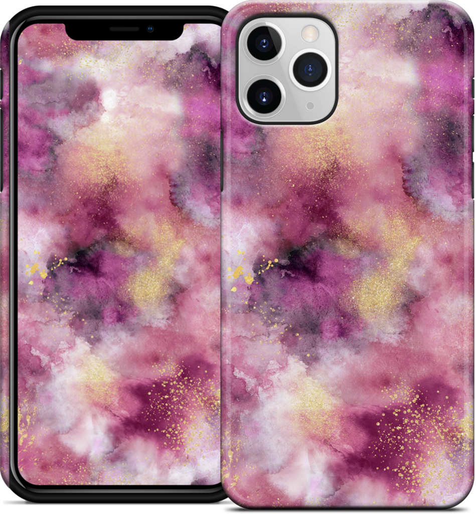 Watercolor Marble Pink Gold iPhone Case
