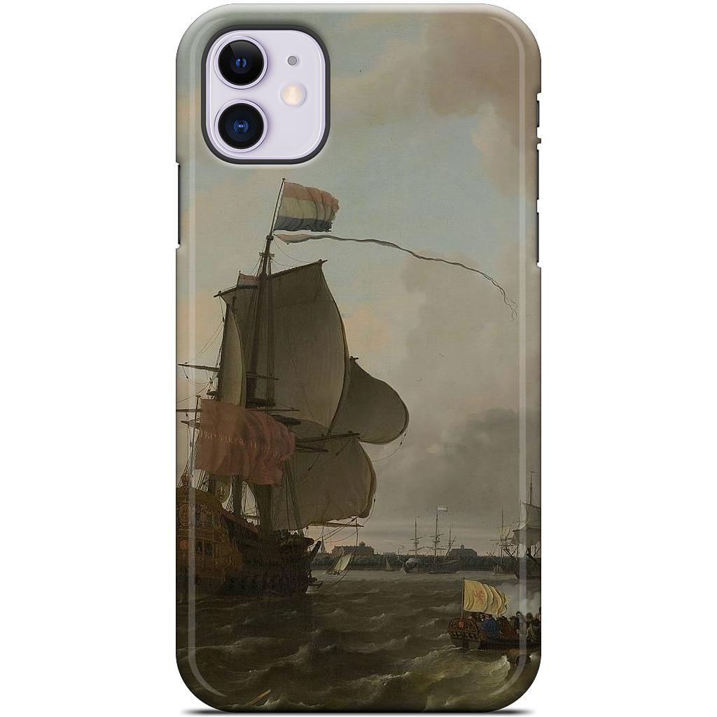 The Warship Brielle on the Maas Rotterdam iPhone Case