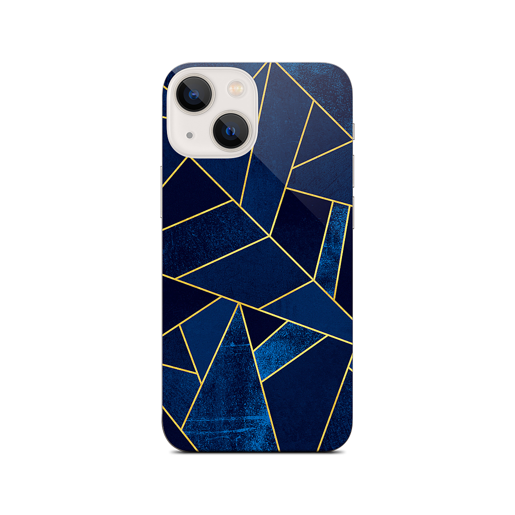 Blue Stone / Gold Lines iPhone Skin