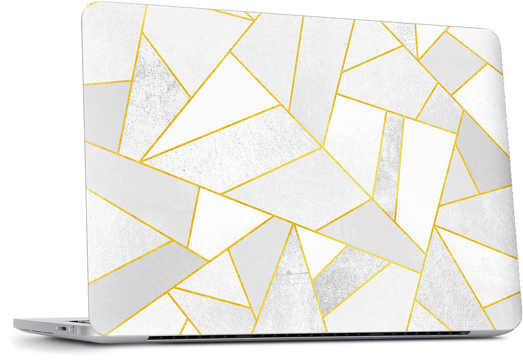 White Stone / Golden Lines MacBook Skin