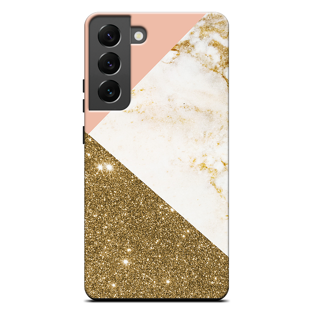 Gold Marble Collage Samsung Case
