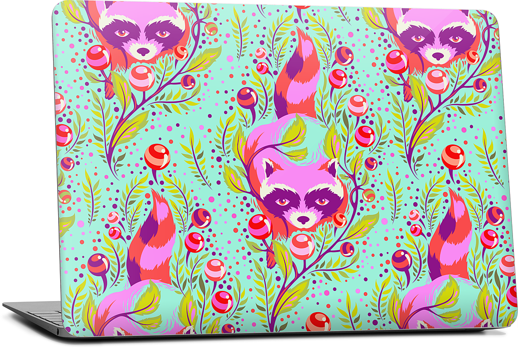 Raccoon Poppy MacBook Skin
