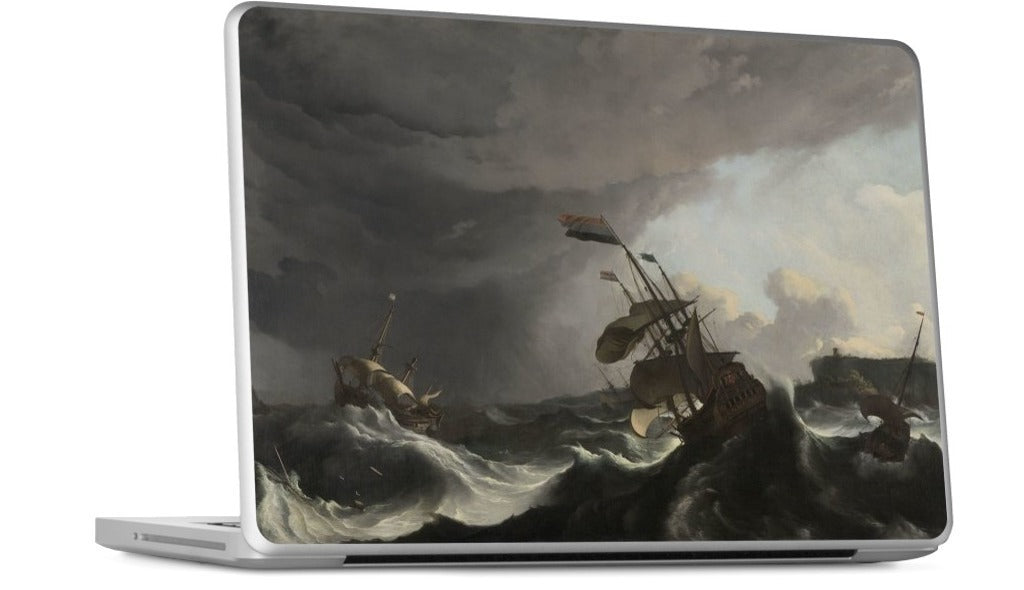 Warships During a Storm MacBook Skin