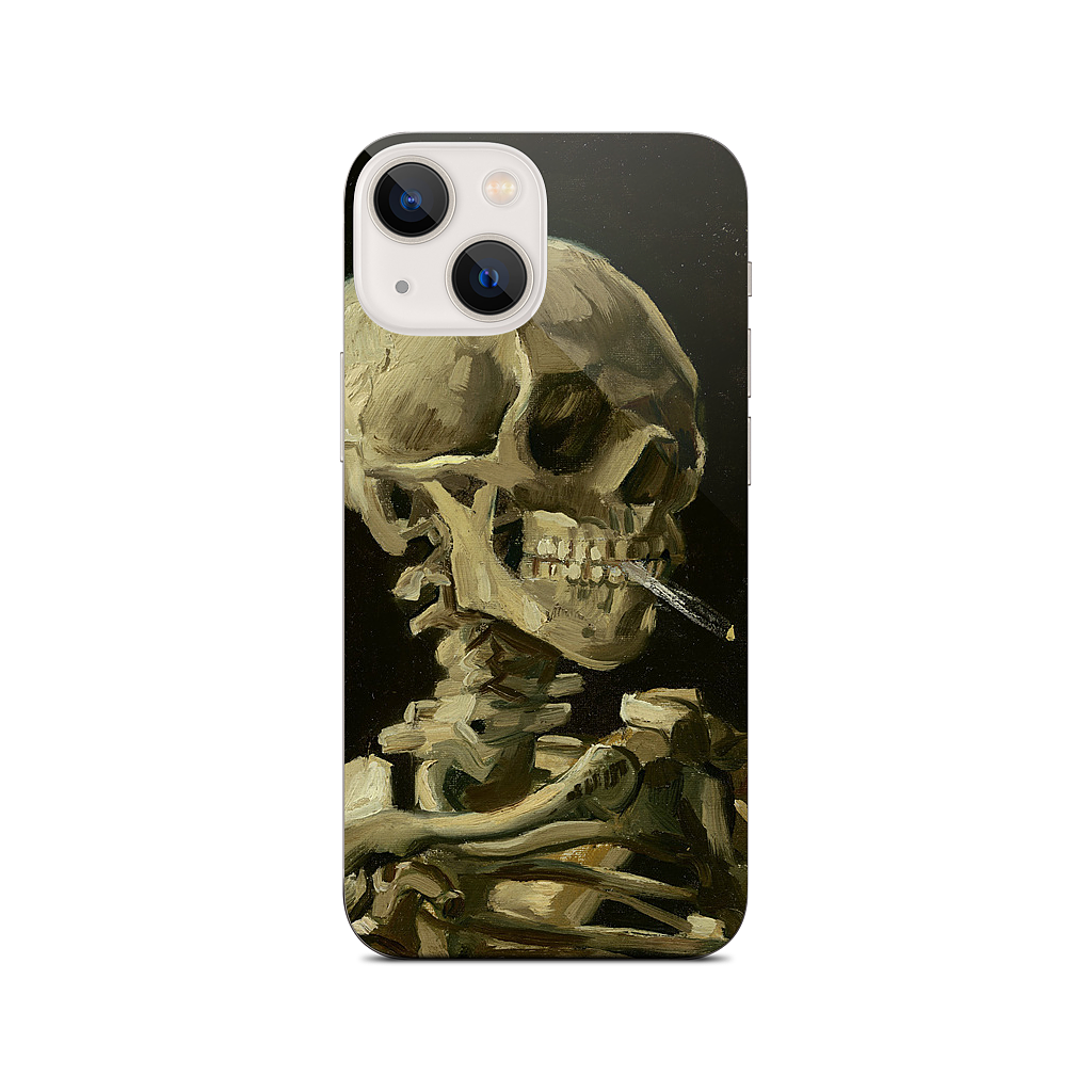 Skull of a Skeleton with Burning Cigarette iPhone Skin