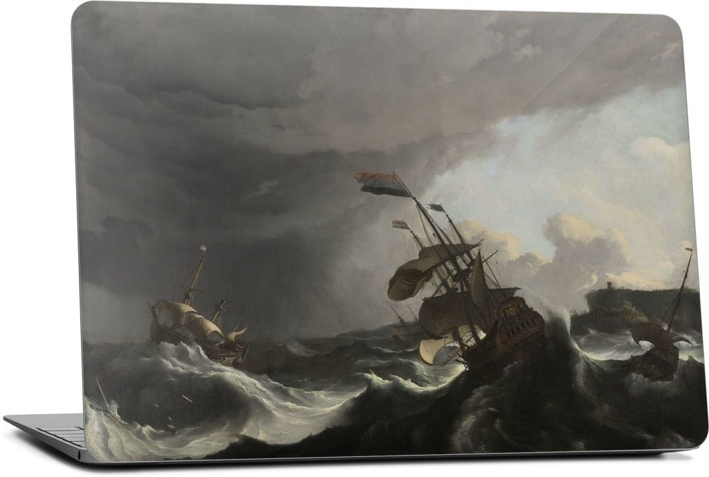 Warships During a Storm MacBook Skin