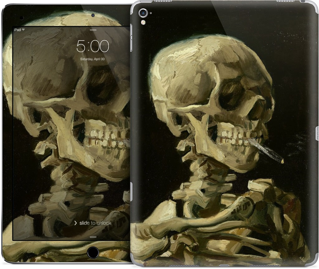 Skull of a Skeleton with Burning Cigarette iPad Skin