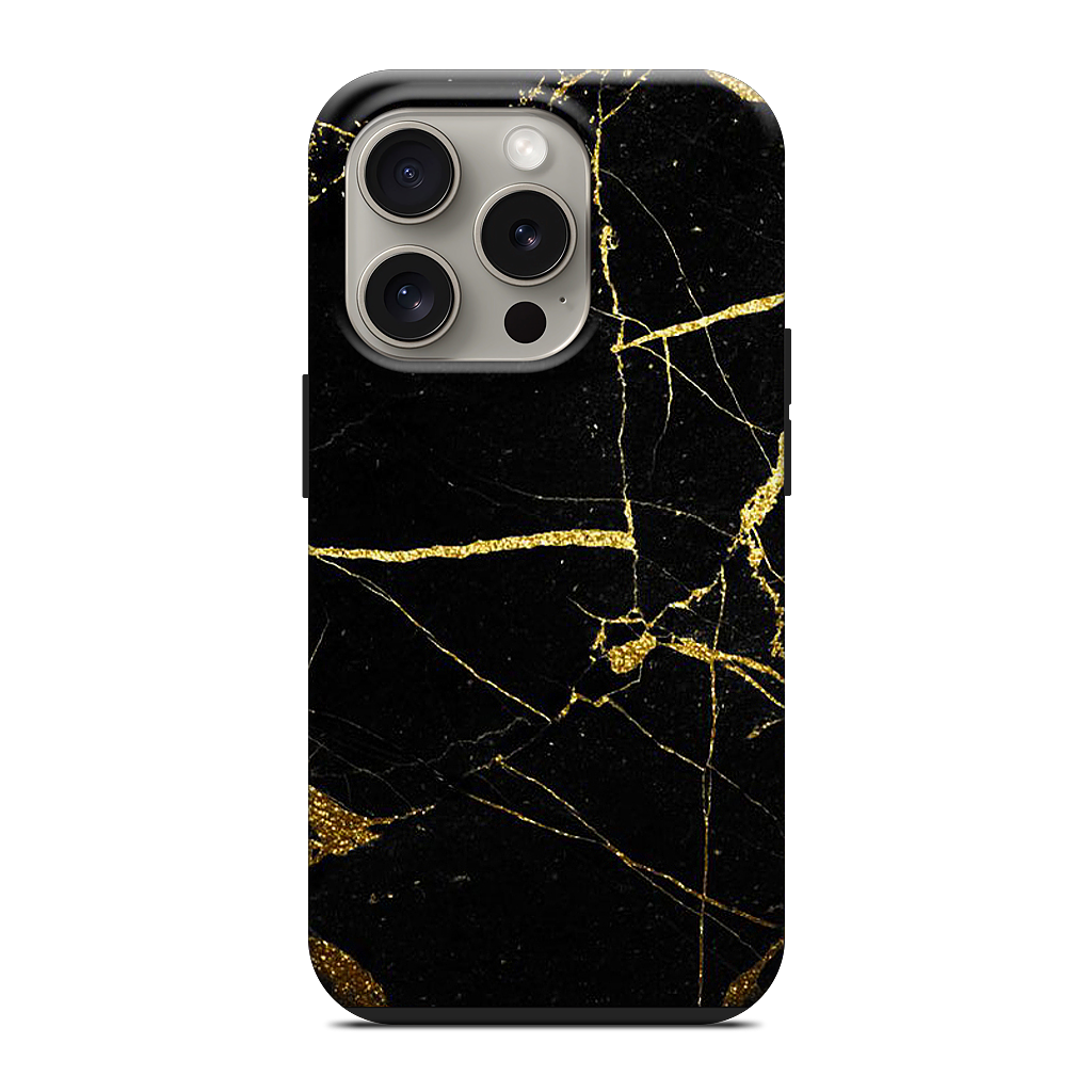Black and Gold Marble iPhone Case