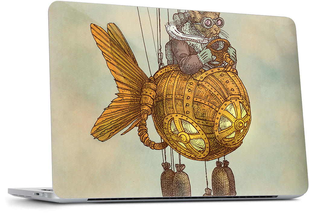 Around The World In A GoldfishFlyer MacBook Skin