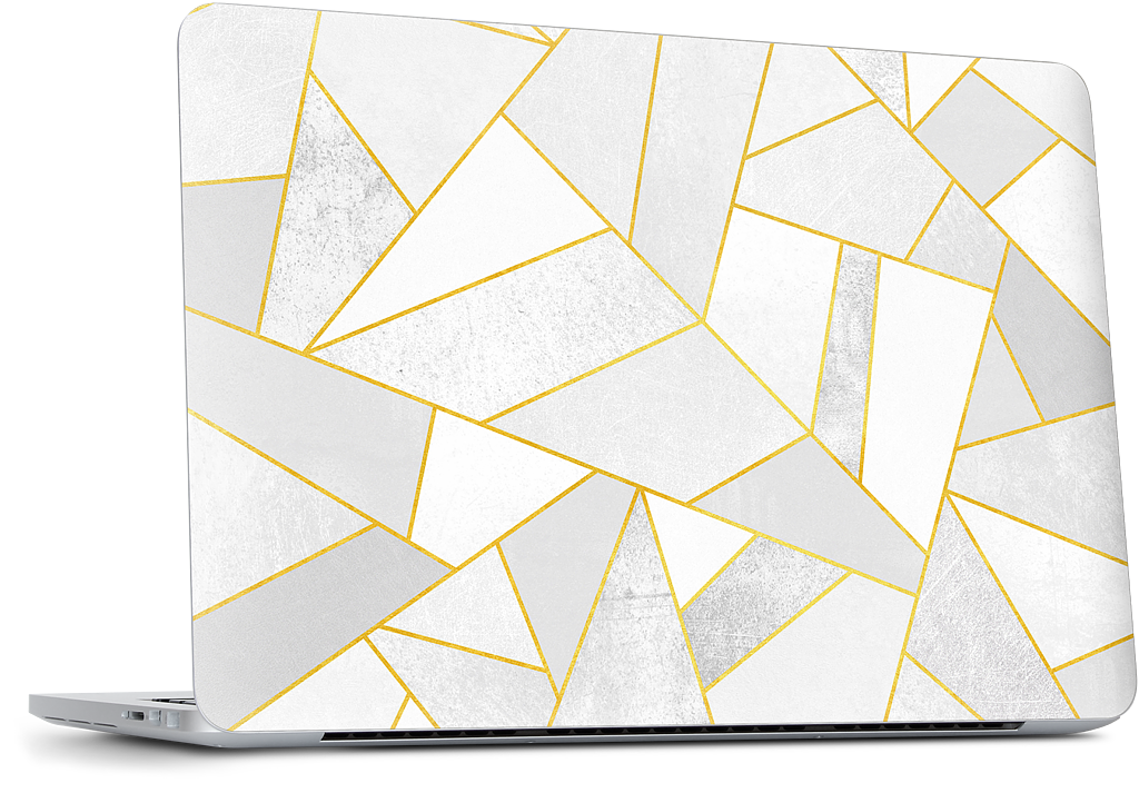 White Stone / Golden Lines MacBook Skin