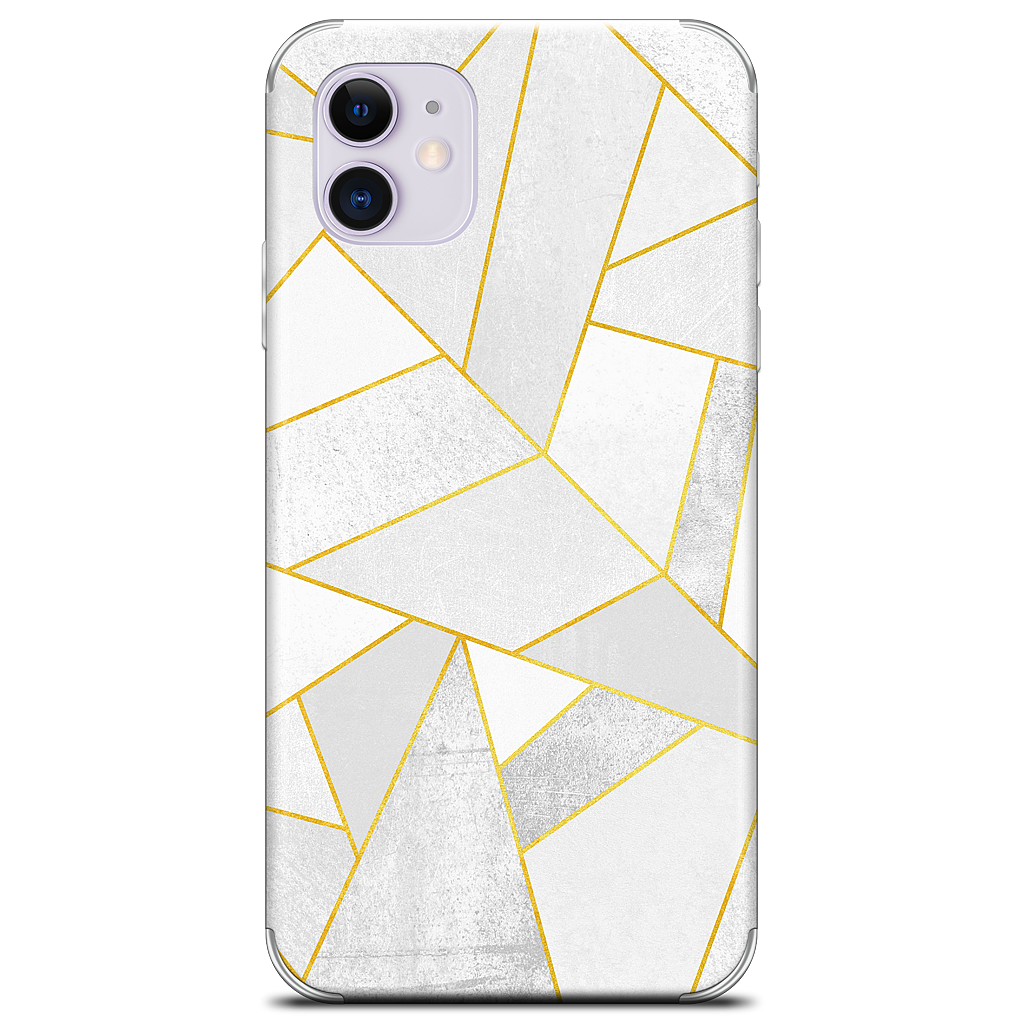 White Stone / Golden Lines iPhone Skin