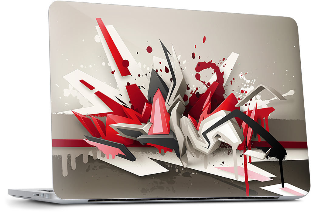 Red Metal Dell Laptop Skin