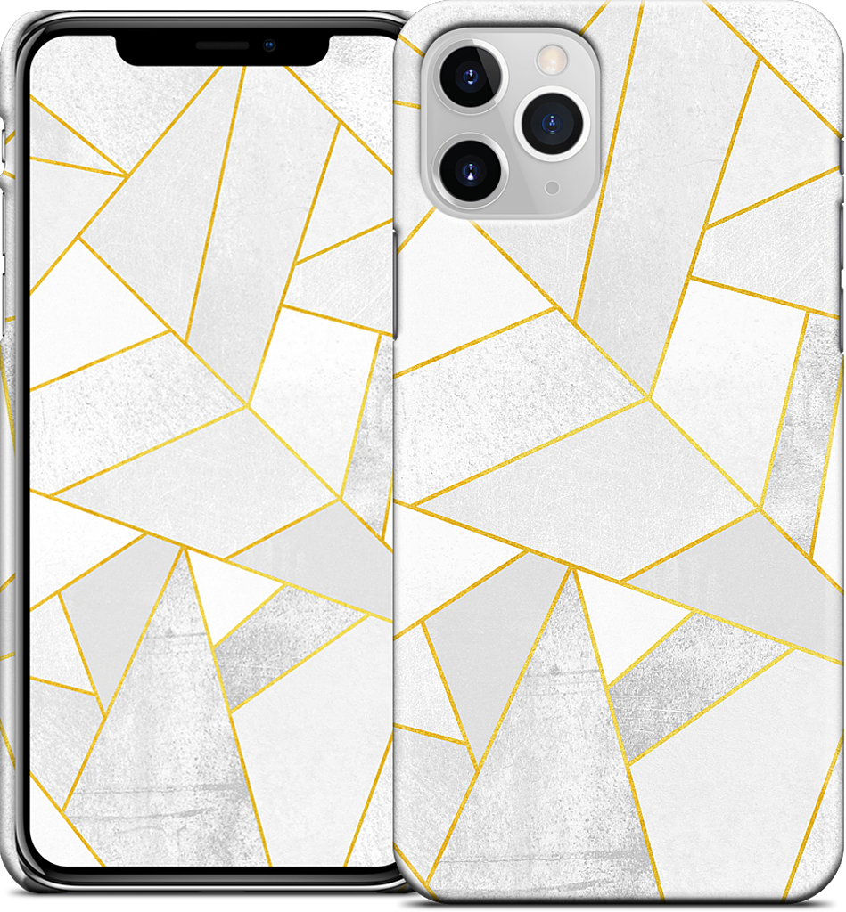 White Stone / Golden Lines iPhone Case