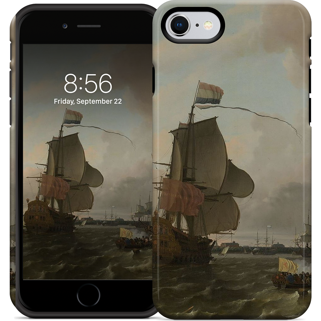 The Warship Brielle on the Maas Rotterdam iPhone Case