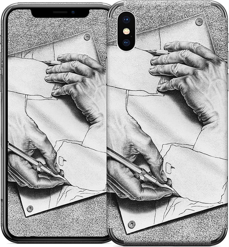 Drawing Hands iPhone Skin