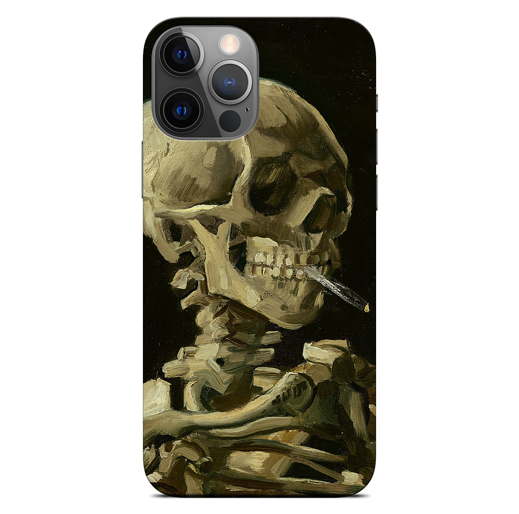 Skull of a Skeleton with Burning Cigarette iPhone Skin