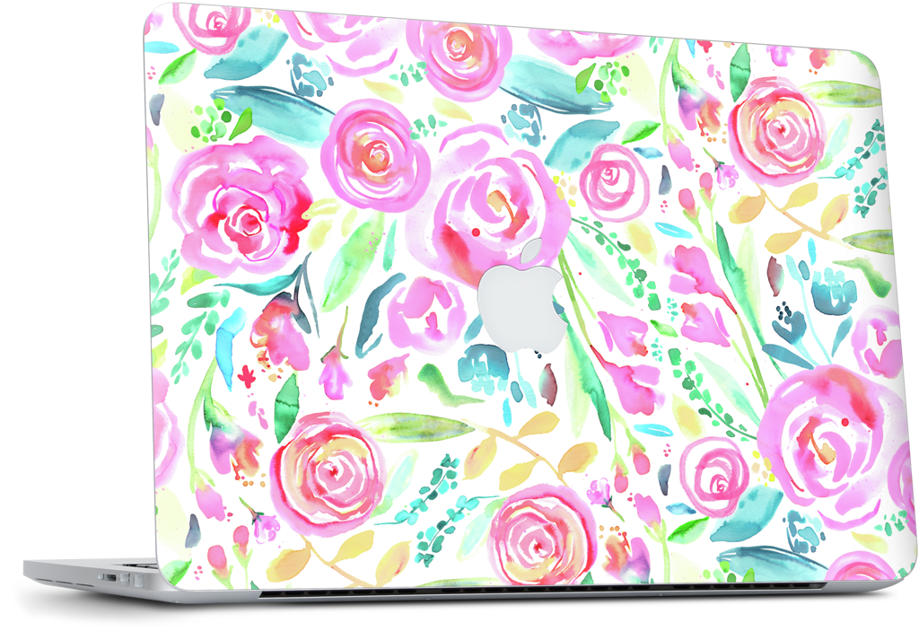 Sweet Floral Roses Pastel Bouquet MacBook Skin