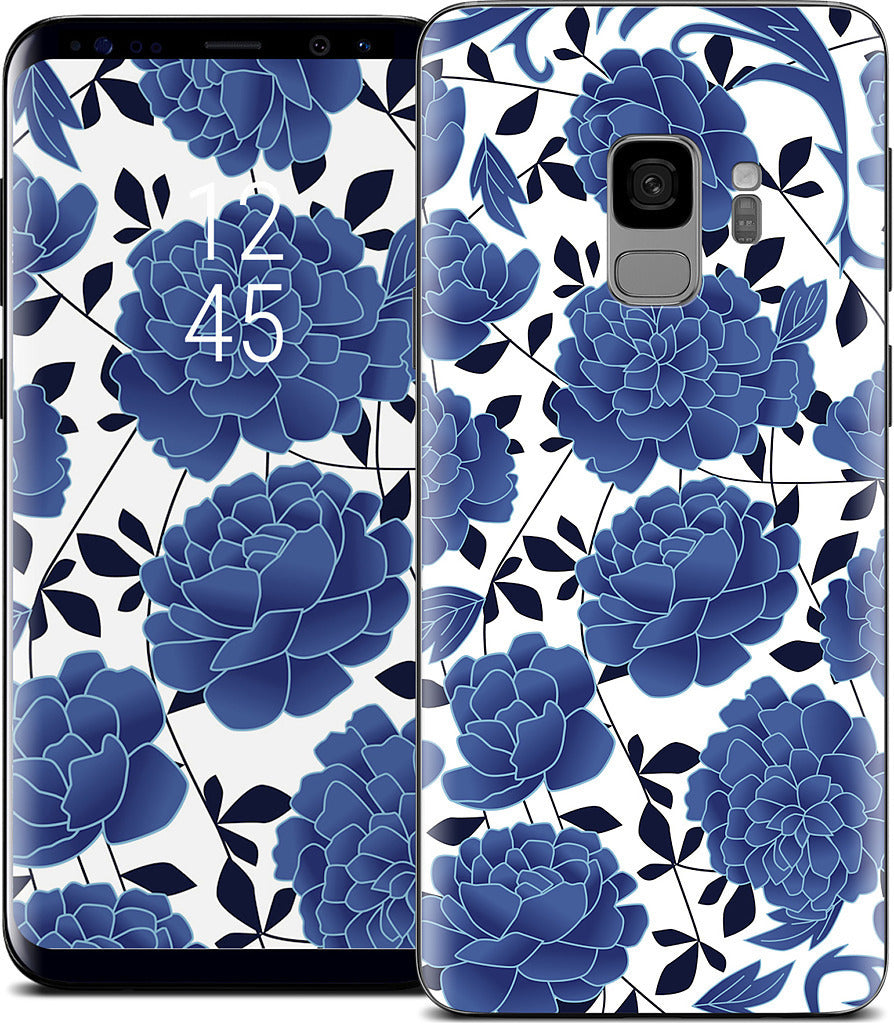 Blue flowers Samsung Skin