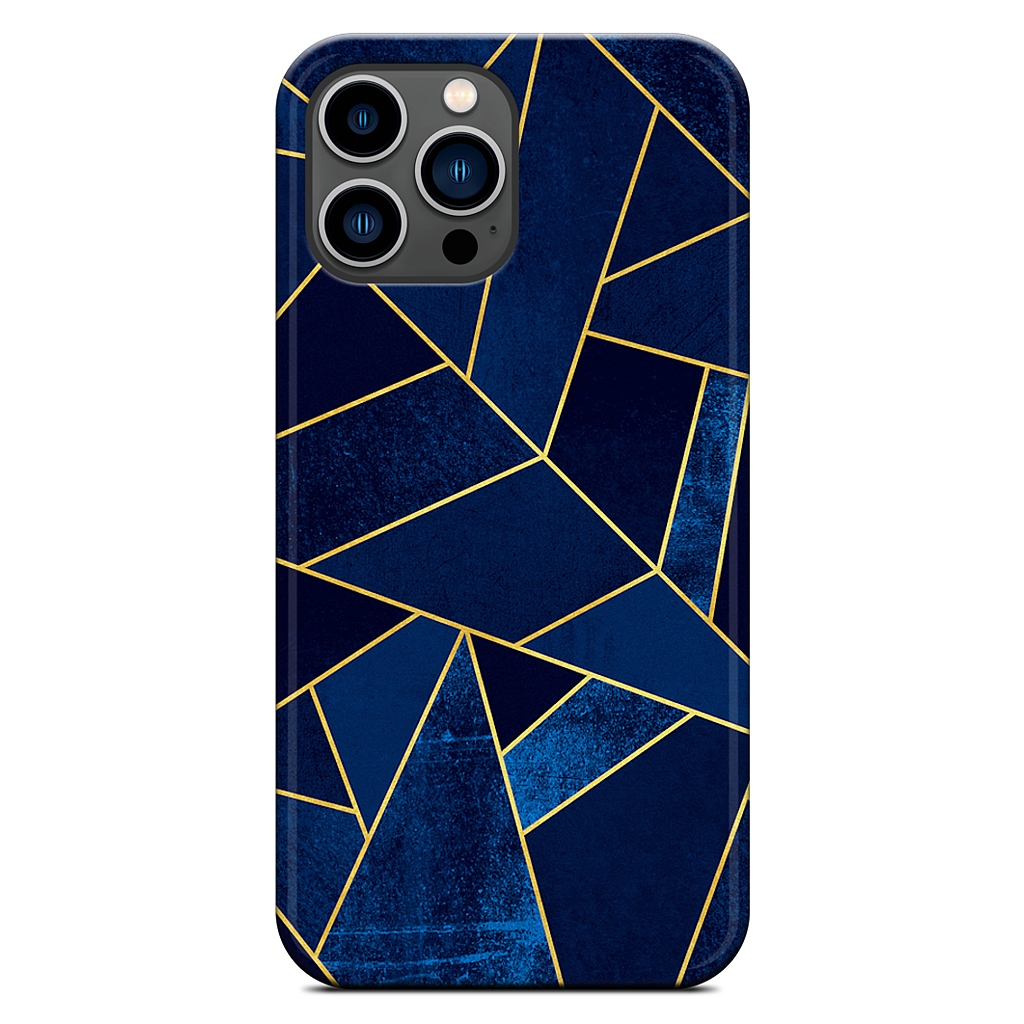 Blue Stone / Gold Lines iPhone Case
