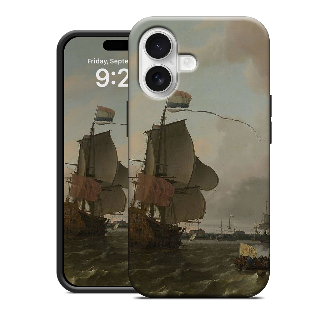 The Warship Brielle on the Maas Rotterdam iPhone Case