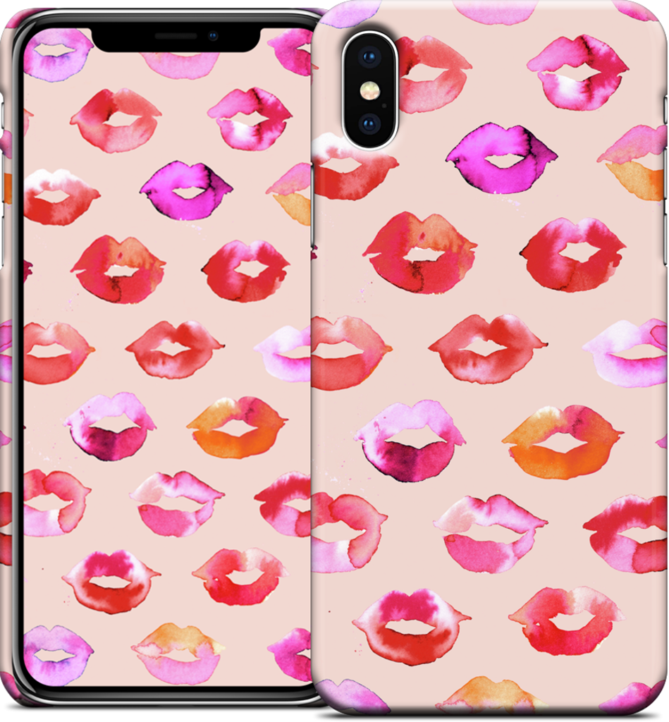 Sweet Coral Pink Lips iPhone Case