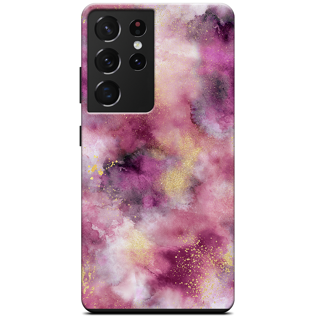 Watercolor Marble Pink Gold Samsung Case