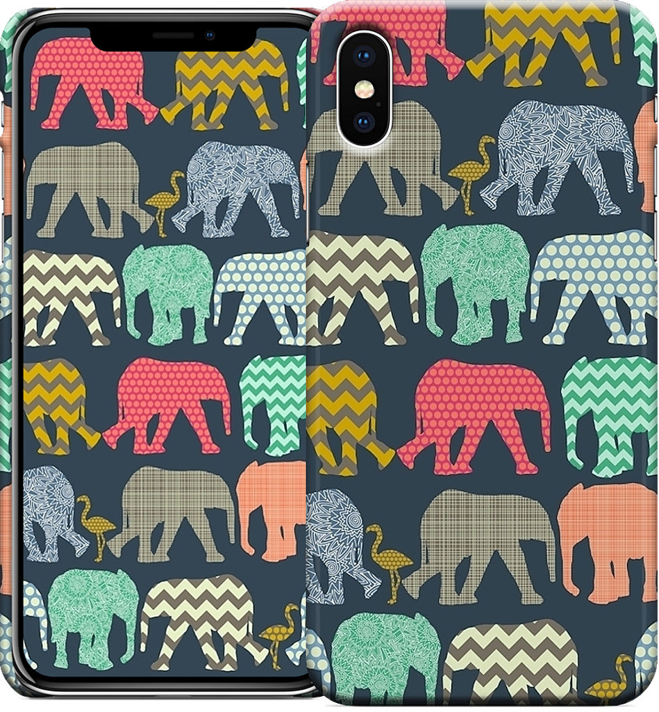 baby elephants and flamingos iPhone Case