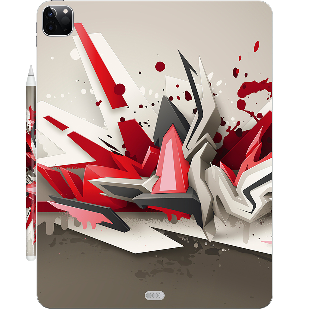 Red Metal iPad Skin