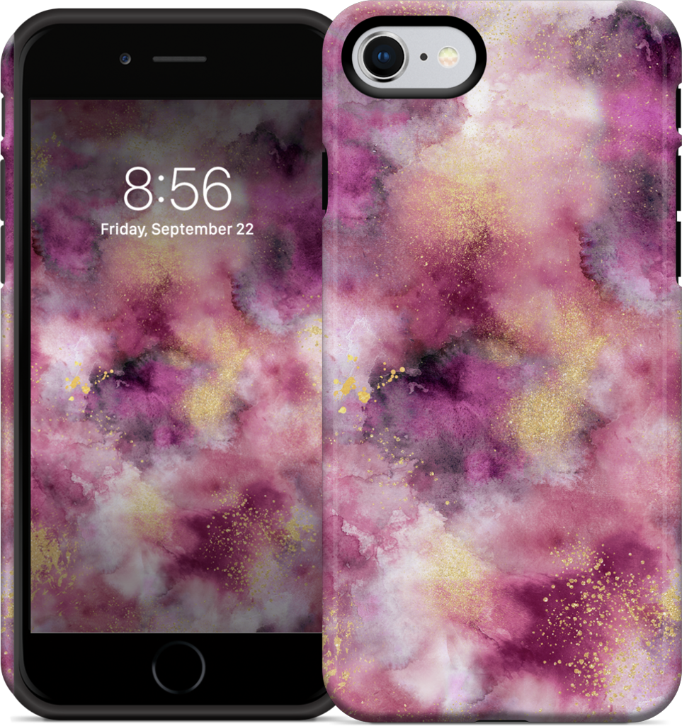 Watercolor Marble Pink Gold iPhone Case