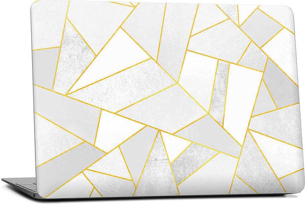 White Stone / Golden Lines MacBook Skin