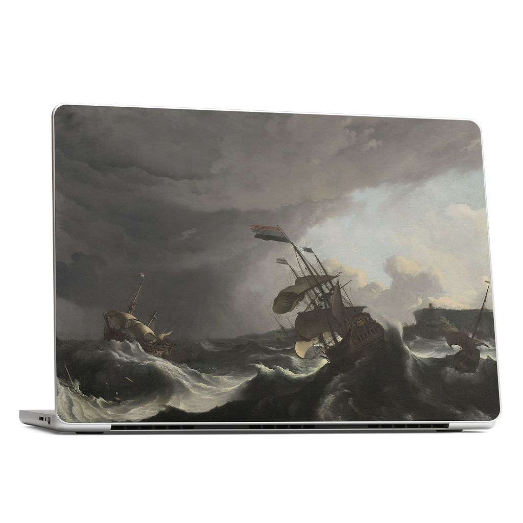 Warships During a Storm MacBook Skin
