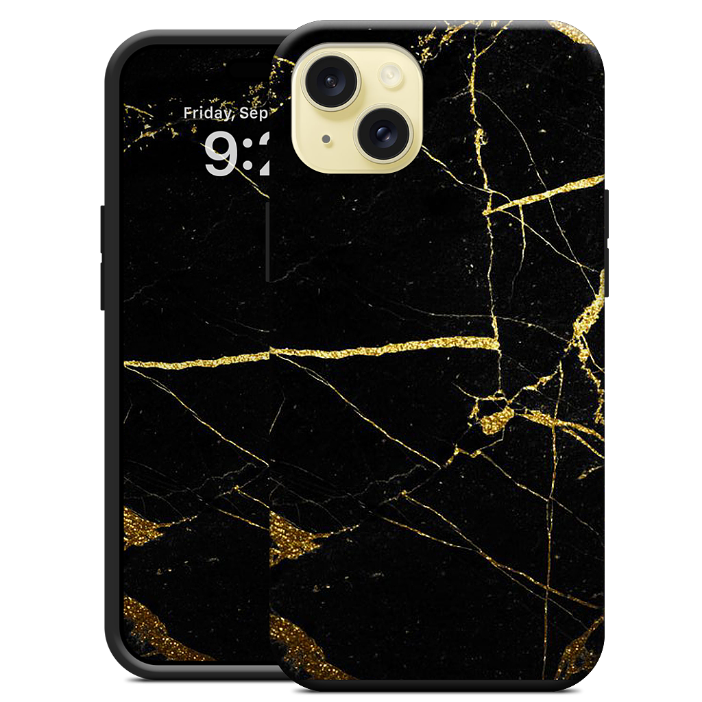 Black and Gold Marble iPhone Case