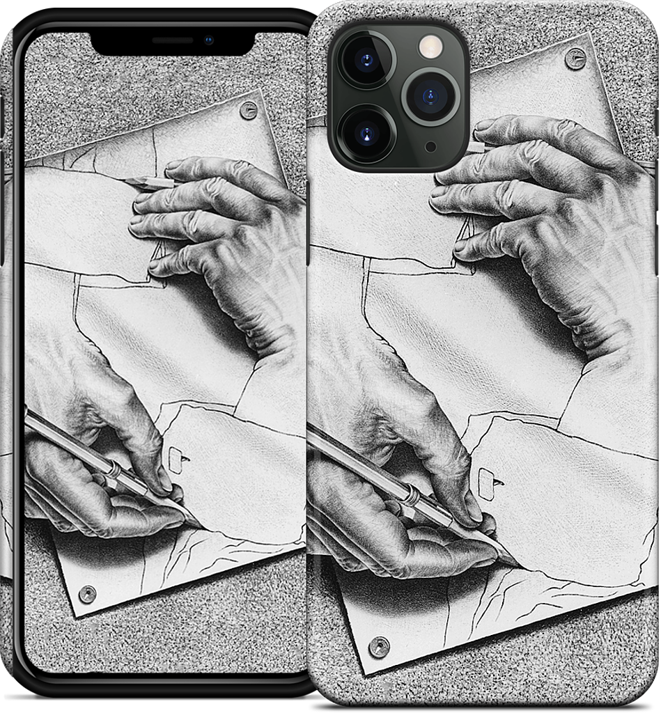 Drawing Hands iPhone Case