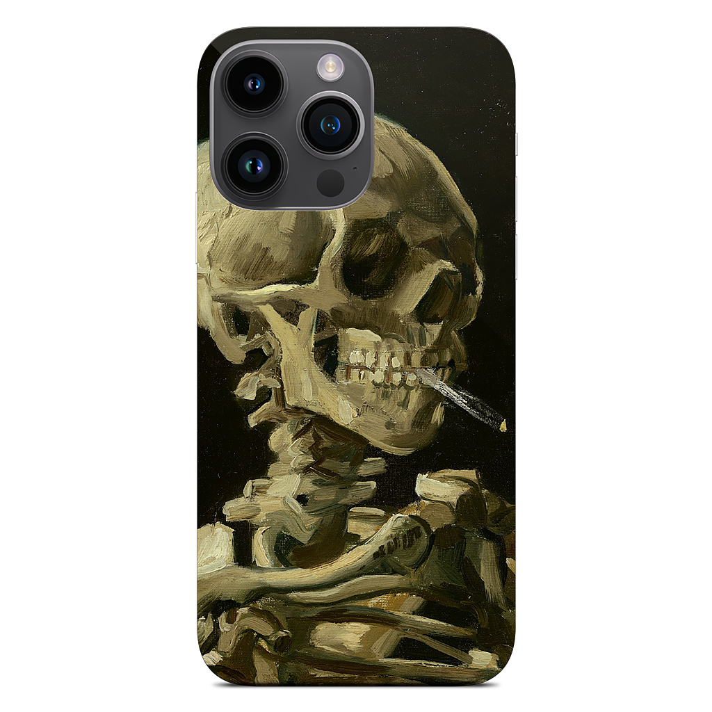 Skull of a Skeleton with Burning Cigarette iPhone Skin