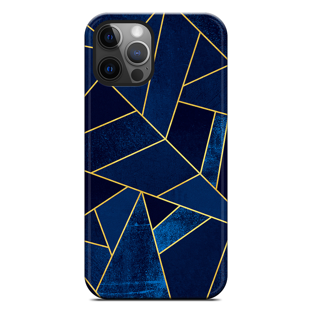 Blue Stone / Gold Lines iPhone Case