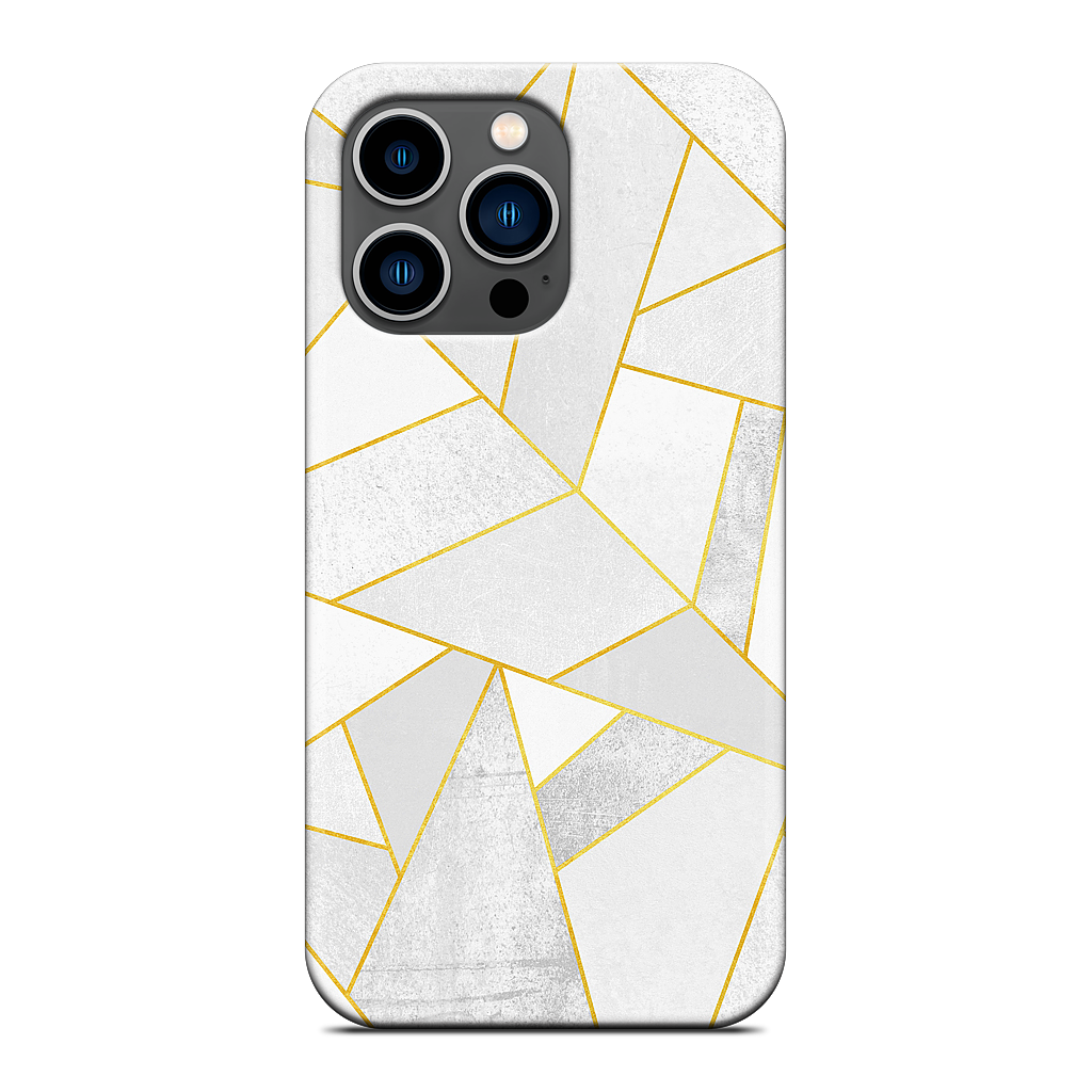 White Stone / Golden Lines iPhone Case