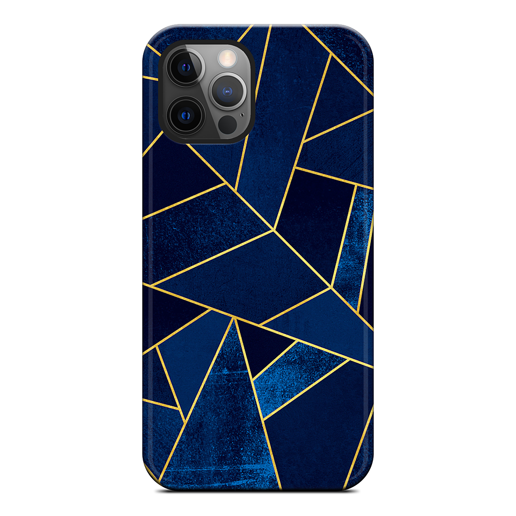 Blue Stone / Gold Lines iPhone Case