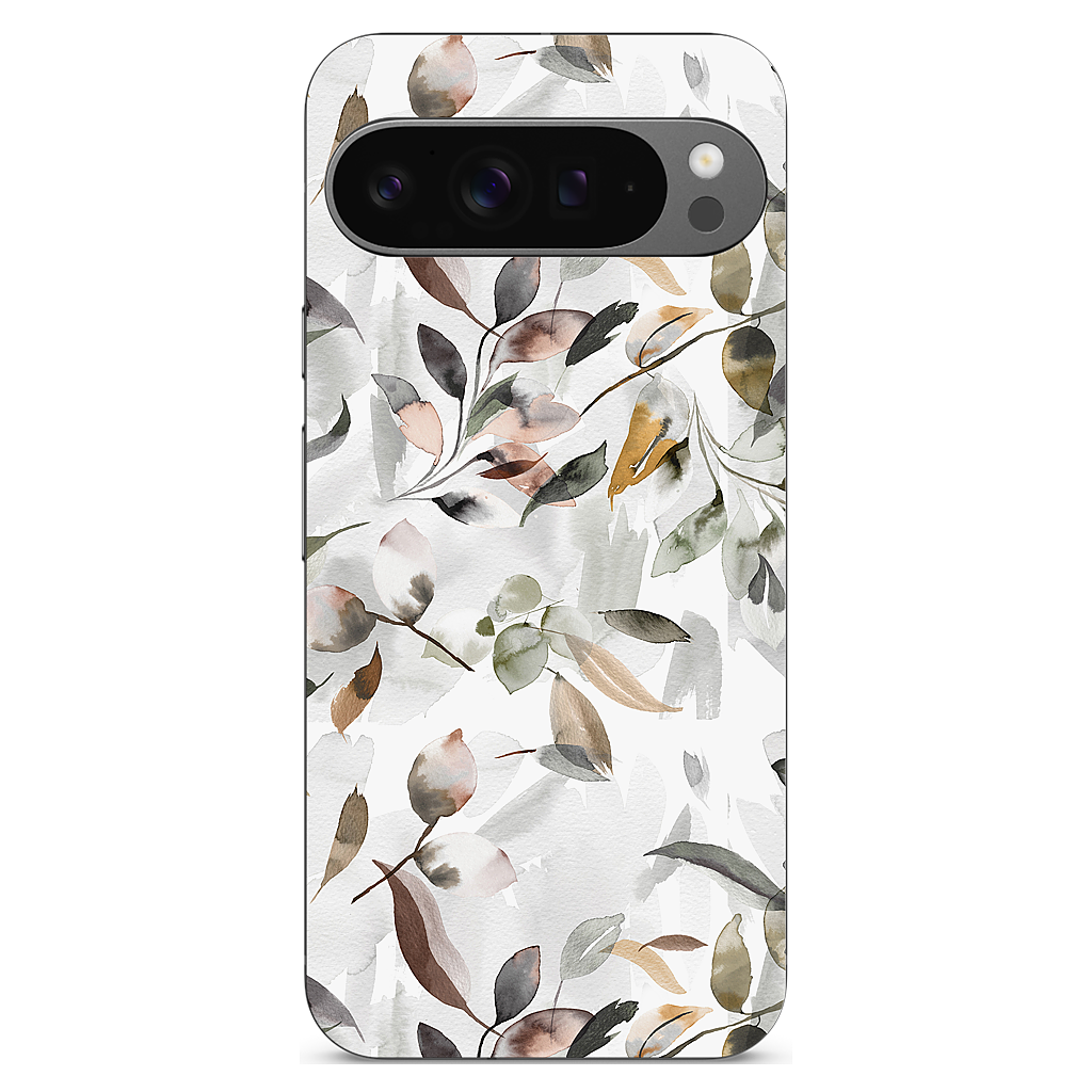Watercolor Leaves Green Google Phone