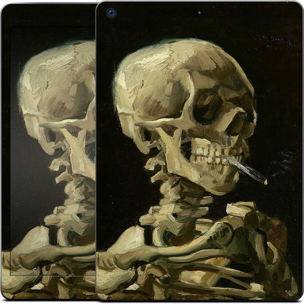 Skull of a Skeleton with Burning Cigarette iPad Skin
