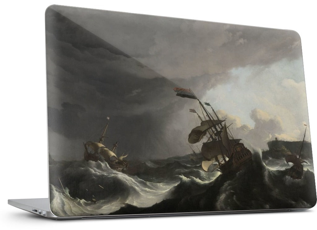 Warships During a Storm MacBook Skin