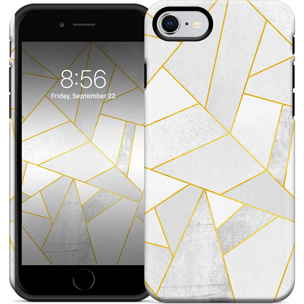White Stone / Golden Lines iPhone Case