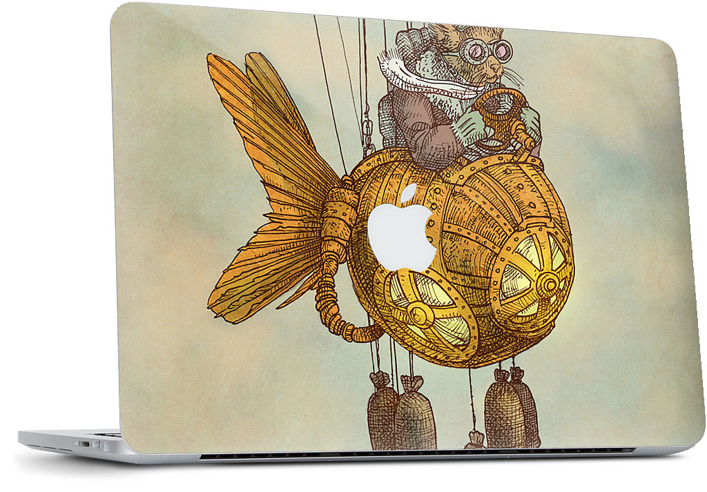 Around The World In A GoldfishFlyer MacBook Skin