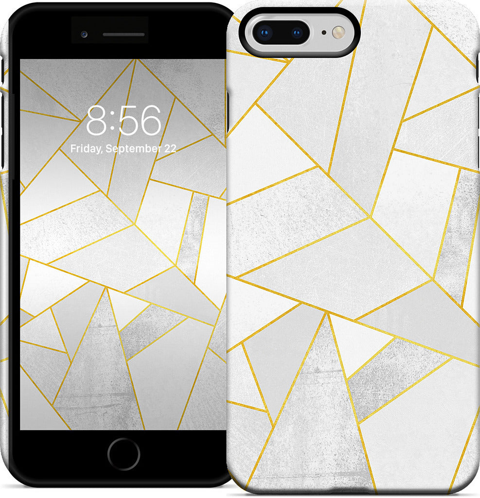 White Stone / Golden Lines iPhone Case
