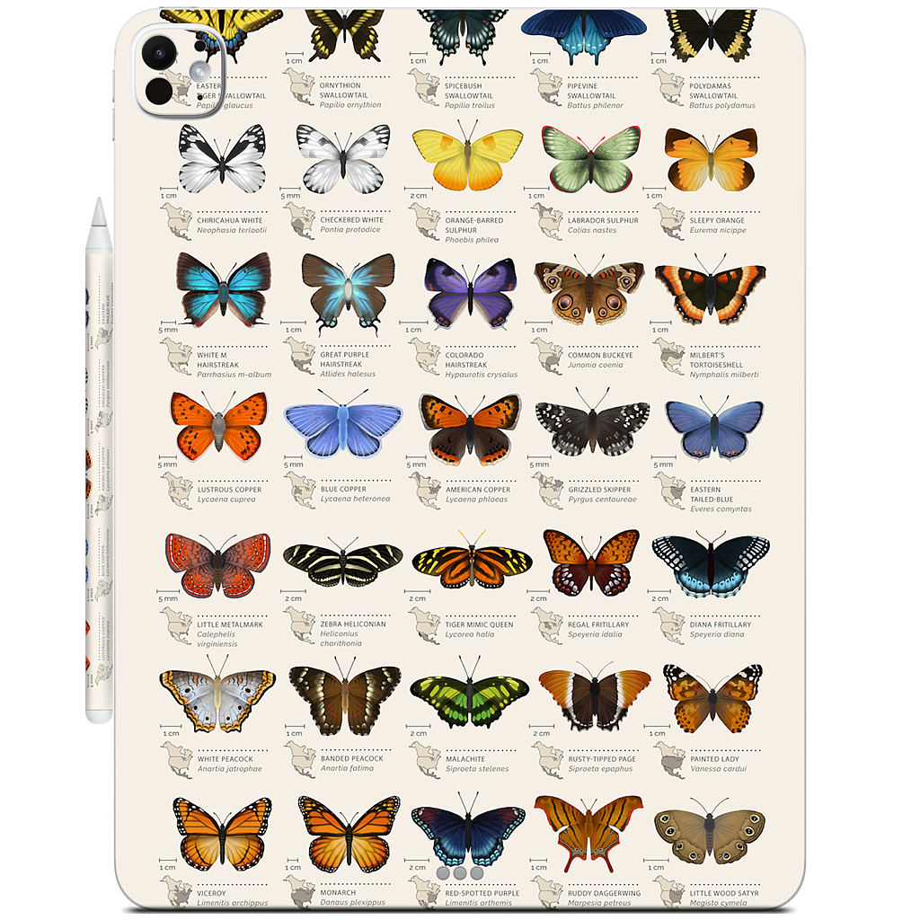 42 North American butterflies iPad Skin