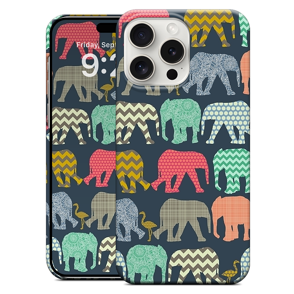 baby elephants and flamingos iPhone Case