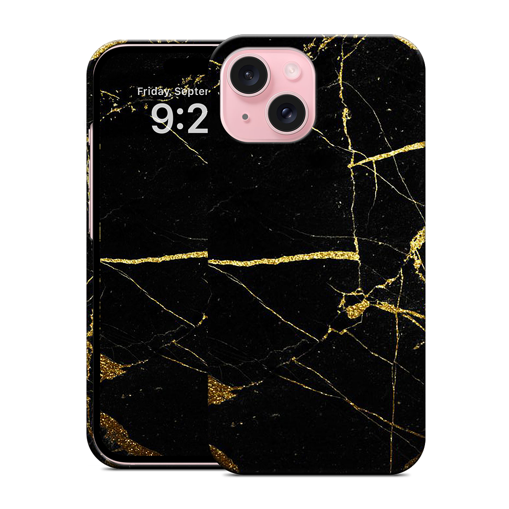 Black and Gold Marble iPhone Case