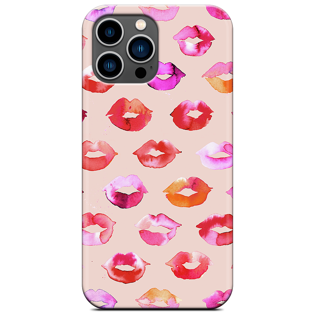 Sweet Coral Pink Lips iPhone Case