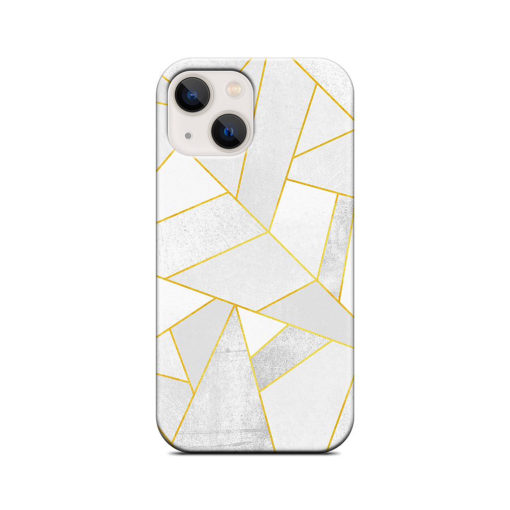White Stone / Golden Lines iPhone Case