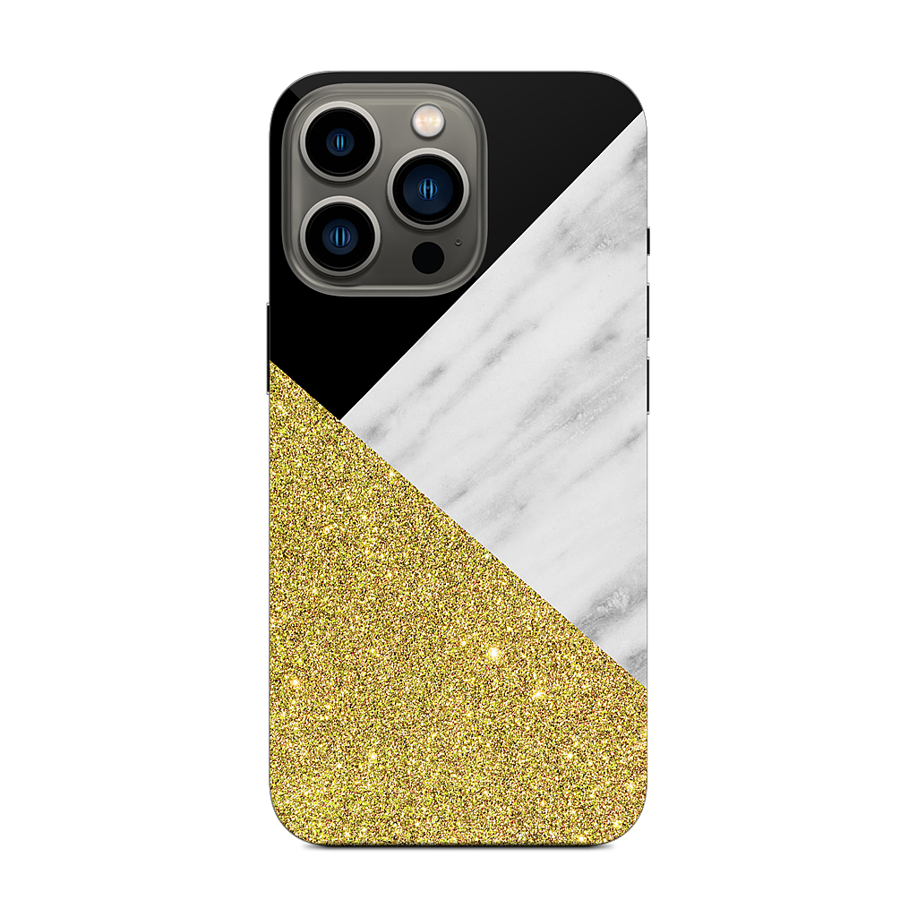 Gold and Real Italian Marble Collage iPhone Skin